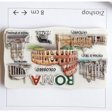 Calamita Frigo Magnete Souvenir Roma Monumenti Misti a Colore effetto Marmo Fridge Magnet Italy Rome
