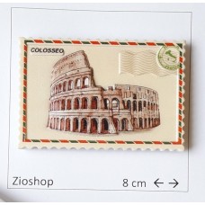 Calamita Magnete Francobollo Souvenir Roma Colosseo Fridge Magnet  Stamp From Rome Italy  