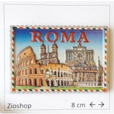 Calamita Magnete in Resina ROMA FRANCOBOLLO Souvenir FROM ITALY Rome
