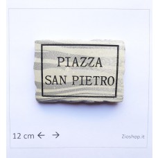 Calamita Magnete Frigo Souvenir Roma Targa PIAZZA SAN PIETRO Italy Rome Fridge Magnets