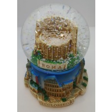 65mm PALLA DI NEVE SFERA IN VETRO ROMA COLOSSEO SNOWGLOBE SOUVENIR FROM ROME 4431