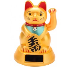 Gatto Portafortuna Maneki Neko Alimentato ad energia Solare Braccio Dondolante