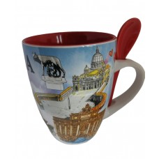 Tazza Mug con il cucchiaino Souvenir Ricordi Roma 4657