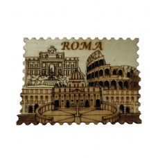 Calamita da Frigo Colosseo Vaticano Fontana di Trevi in Legno – Effetto Incisione a Fuoco in Rilievo 5631