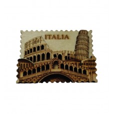 Calamita da Frigo “ITALIA” in Legno – Torre di Pisa, Ponte di Rialto, Colosseo 5633