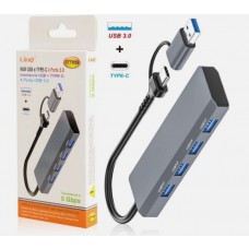 LINQ HUB 4 PORTE USB 3.0 A USB + TYPE-C 5Gbps IT7959