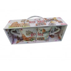 IDEA REGALO Tazza Tazze Coppia in Love Souvenir Ricordo Romantico Roma 'LOVE IN THE AIR' 5678