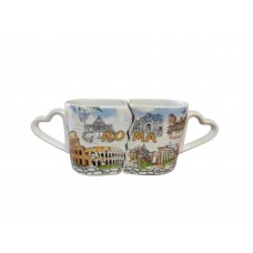 IDEA REGALO Tazza Tazze Coppia in Love Souvenir Ricordo Romantico Roma 'LOVE IN THE AIR' 5679