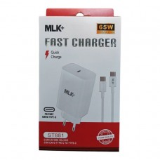 SET DI RICARICA SUPERVELOCE MLK+ CARICATORE FAST CHARGER 65W PD + CAVO TYPE CC 2m ST881