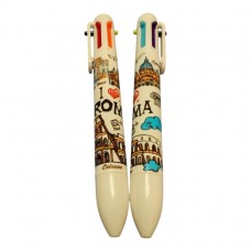 PENNA A SFERA MULTICOLORE MONUMENTI SOUVERNIR ROMA 6404
