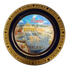 Piatto Decorativo Souvenir Ricordi di Roma in Ceramica Vaticano con Supporto o da Appendere 20cm 6427