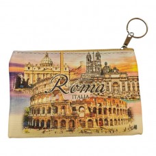 Borsellino Portamonete Cerniera Zip Souvenir Roma 6431