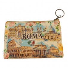 Borsellino Portamonete Cerniera Zip Souvenir Roma 6433
