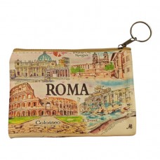 Borsellino Portamonete Cerniera Zip Souvenir Roma 6435