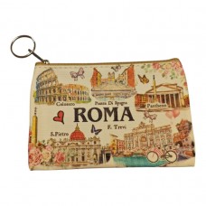 Borsellino Portamonete Cerniera Zip Souvenir Roma 6437