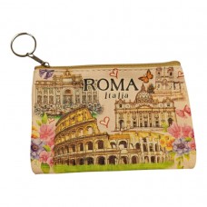 Borsellino Portamonete Cerniera Zip Souvenir Roma 6439