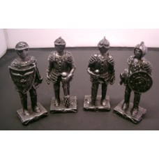 SOLDATO CAVALIERE MEDIEVALE SOLDATINI in Resina H:12cm NERO GRIGIO Varie Forme SY07250