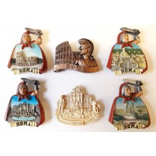 COMPOSIZIONE 4D - 6 PEZZI DI CALAMITE Magnete PER Frigo SOUVENIR DI Roma  ITALIA  Souvenir From Rome  Italy