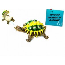 TARTARUGA BIG SIZE PORTAFORTUNA COFANETTO PORTAGIOIE IN CLOISONNE ARTIGIANALE. 