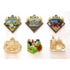 Composizione 13M - 6 Pezzi di Calamite MAGNETI per FRIGO Souvenir Roma Italia