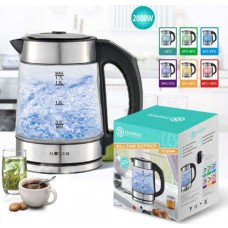 Bollitore Elettrico In Vetro Capacità 1,7 Lt 2000W Acqua Ufficio Viaggi Tx-9944 in vetro borosilicato con arresto automatico