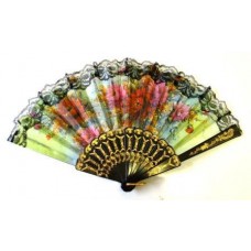 SET 12 PEZZI VENTAGLI DI STOFFA PIZZO FIORI MISTI