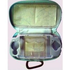 Custodia 2 in1 per PSP 2000 Doppia Custodia in Ecopelle e Plexiglass con Moschettone