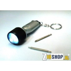 Mini Torcia Led Portachiavi Giraviti; Led Light Keychain & Screwdriver 