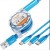 Cavo Ricarica Retrattile 3 IN 1 Micro USB,lightning e Type-C 1Mt 2A