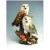 BOMBONIERA STATUETTA RESINA COPPIA BARBAGIANNI OWL PORTAFORTUNA H:25