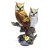 COPPIA GUFETTI BOMBONIERA STATUETTA RESINA GUFO OWL PORTAFORTUNA  H:26Cm