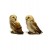 SET DI 2 BARBAGIANNI IN RESINA SMALTATA DA COLLEZIONE  BOMBONIERA GUFO OWL PORTAFORTUNA  H:8Cm