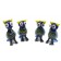SET 4 GUFI GUFETTI IN VETRO LAVORATO A MANO IDEA REGALO BOMBONIERE PORTAFORTUNA