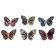SET DI 12 FARFALLE CON PIUME CALAMITATE ARTIGIANALI DECORATIVE ADDOBBI COLORI MISTI