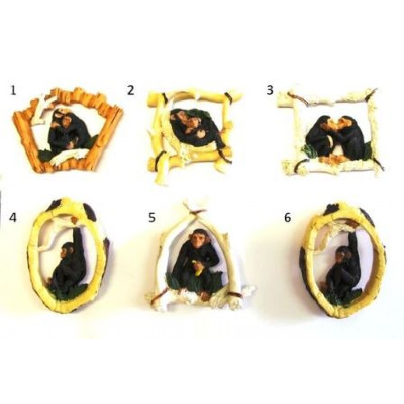 CALAMITA MAGNETE FRIGO RESINA PORTAFORTUNA SWEET MONKYES ;FRIDGE MAGNETS