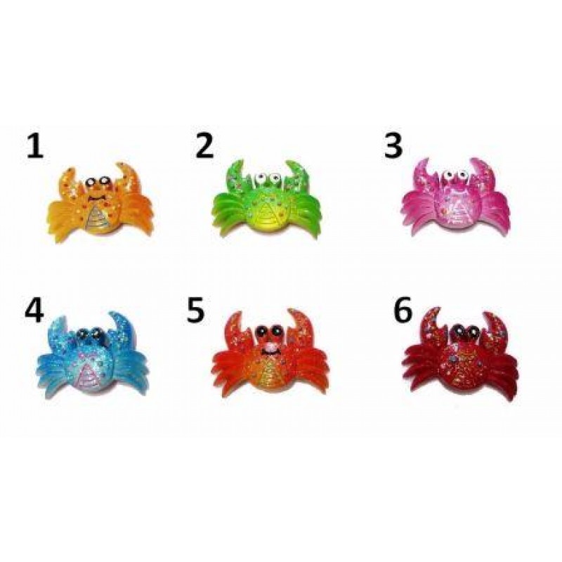 CALAMITA MAGNETE FRIGO RESINA GRANCHIO TROPICAL;FRIDGE MAGNETS TROPICAL CRAB 