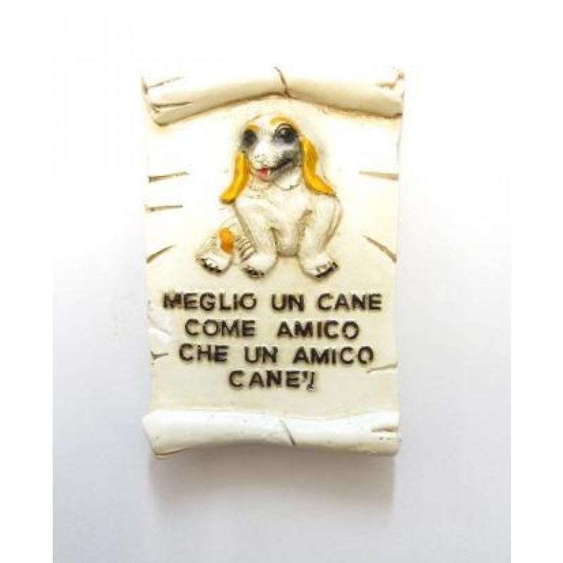 Calamita Magnete Frigo Pergamena Cane Amico Proverbi;Fridge Magnets Dog Series Italy 