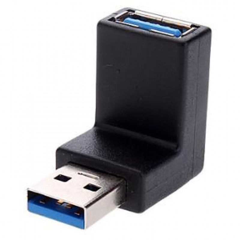 Adattatore USB 3.0/2.0 Tipo A Maschio / Tipo A Femmina Angolato 90°