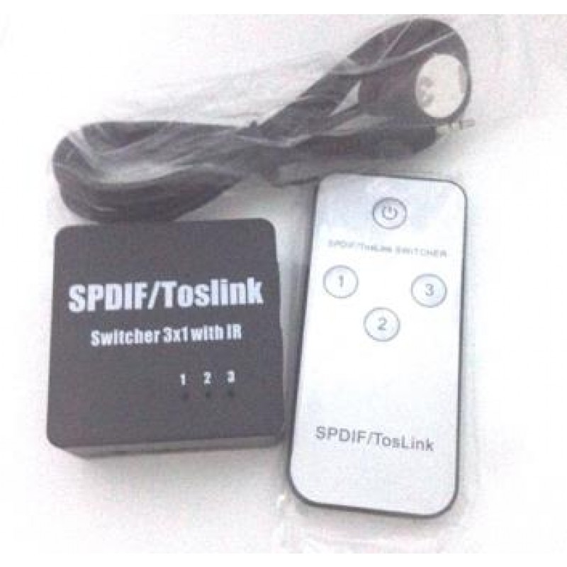 SWITCH 3X1 SPDIF/TOSLINK CON TELECOMANDO WITH REMOTE CONTROL