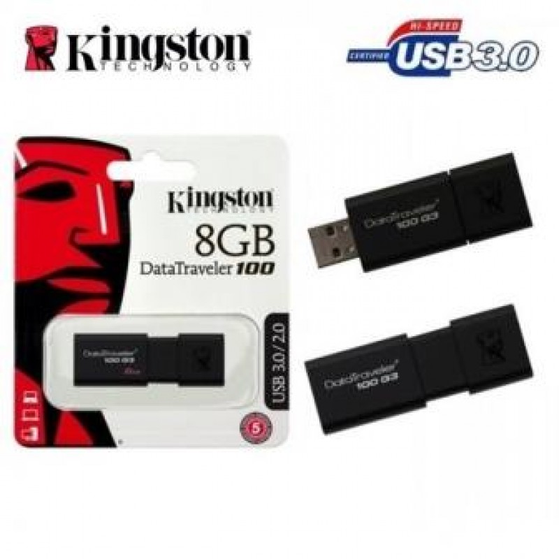 GENUINE PEN DRIVE KINGSTON DT100G3/8GB USB 3.0 Chiavetta 8 gb DATATRAVELER