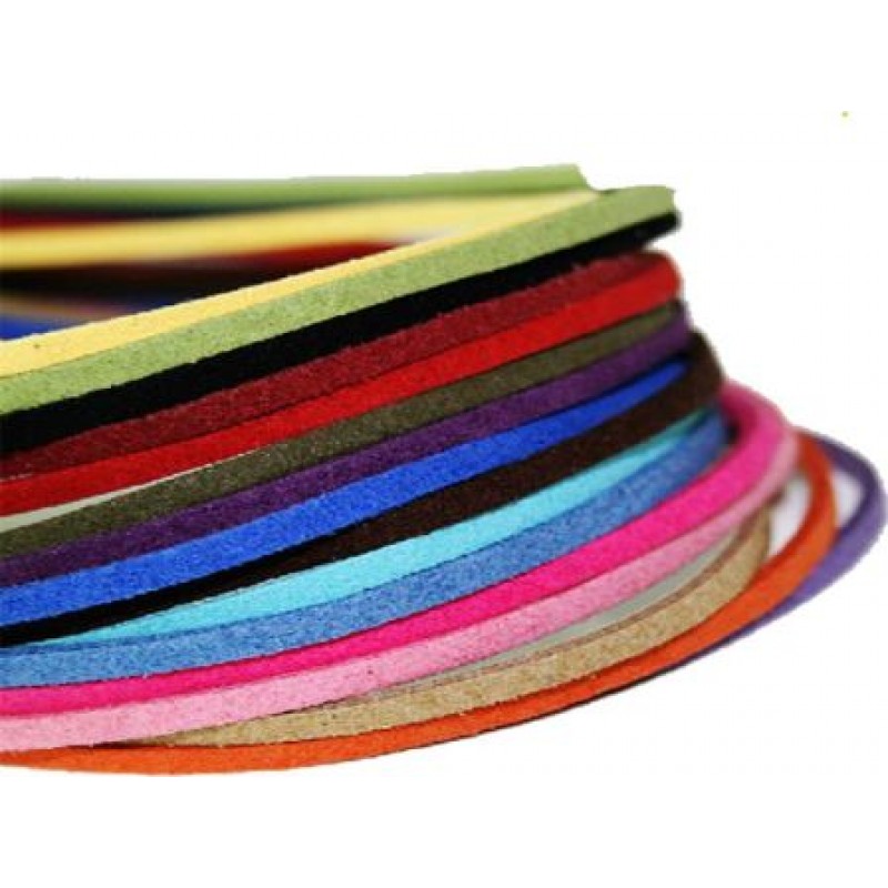 5 CORDINE CORDA ALCANTARA NASTRO CIONDOLO PENDENTE 3mm VARI COLORI 