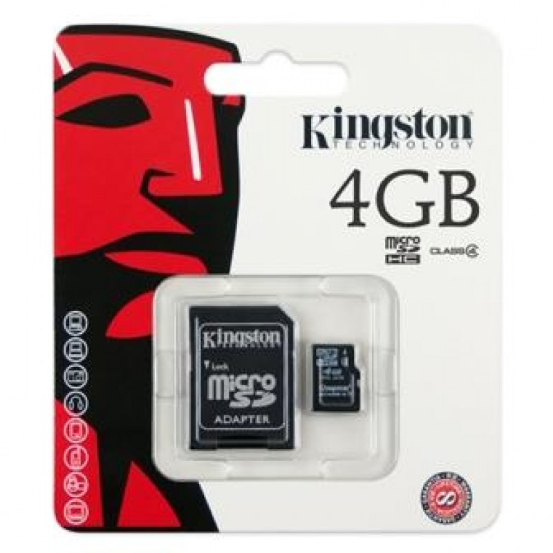 GENUINE KINGSTON MICROSD 4GB HC + ADATTATORE SD - CL.4