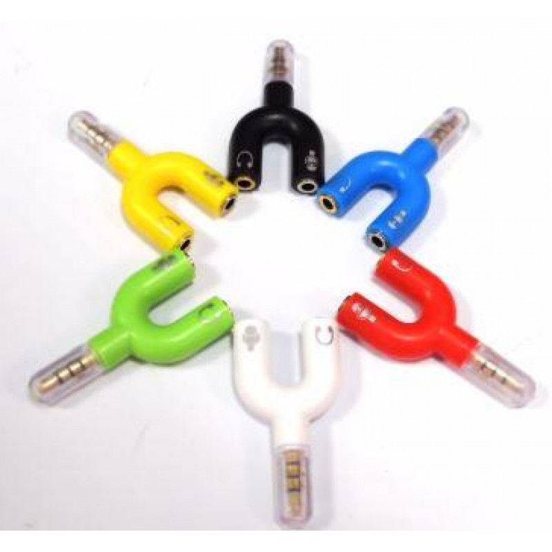 Adattatore separatore di segnale Sdoppiatore Audio Microfono e Cuffia jack 3,5 mm per IPONE IPAD MACBOOK ETC