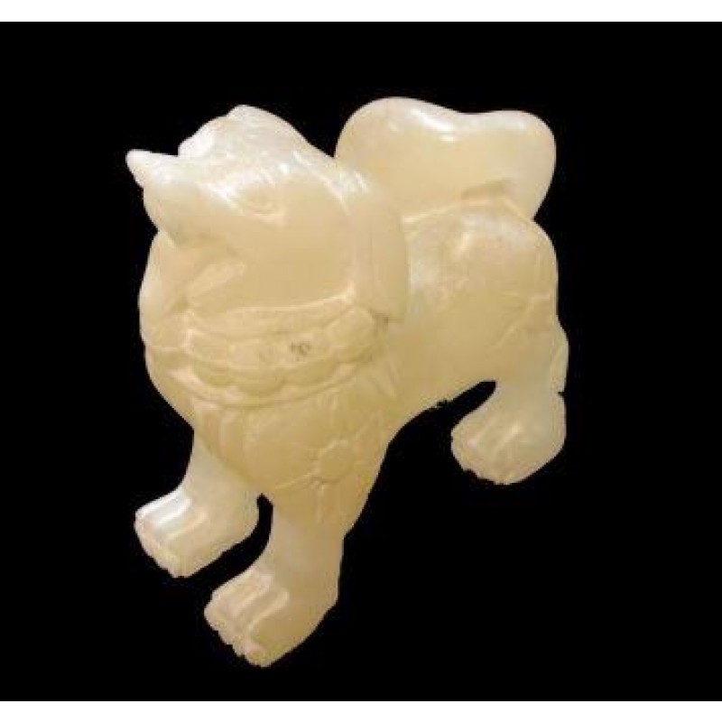 STATUA ARTIGIANALE IN GESSO NATURALE FORMA DI CANE