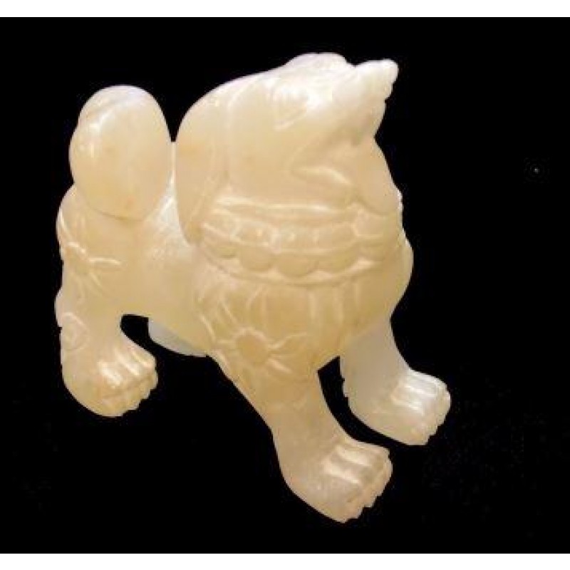 STATUA ARTIGIANALE IN GESSO NATURALE FORMA DI CANE