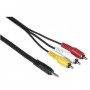 Cavo  Audio Video Stereo AV  3 RCA a Jack 3.5 mm  Cordone Cavo Pin - jack 3,5 a 3 RCA da 1.5m  per  MEDIA PLAYER