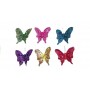 SET DI 12 FARFALLE  COLORATISSIME PIUME CALAMITATE ARTIGIANALI DECORATIVE ADDOBBI 