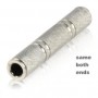 ADATTATORE PASSANTE CONNETTORE JACK AUDIO 6.35 mm F / F