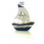 MODELLINO BARCA LEGNO CON VELA A  LAMIERA WINDSERFING