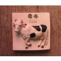 Calamita Magnete Resina "MUCCA BLACK-WHITE MILK COW" SCRITTE INGLESE CINESE Fridge Magnet
